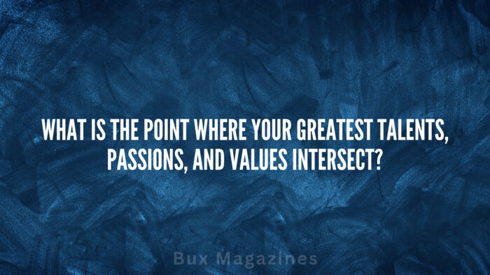 What is the point where your greatest talents, passions, and values intersect?